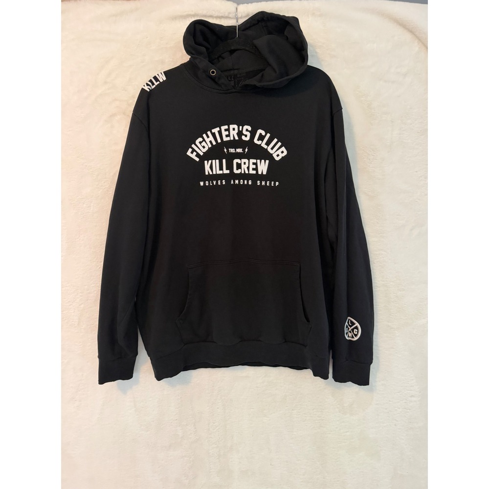 Kill Crew Fighters Club Hoodie Black Wolves Among Sheep Graphic Sweatshirt XL